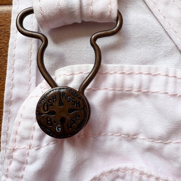 Oshkosh B'gosh Girls' 2T Heart-Print Knit Denim Overalls Pink - Picture 6 of 10